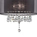 19' Tall Ceiling Lamp 'Effleurer', Silver and Crystal Accents, Black Shade Default -DTYStore