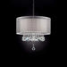 19' Tall Ceiling Lamp 'Moiselle', Silver and Crystal Accents, Silvery Shade Default -DTYStore