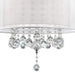 19' Tall Ceiling Lamp 'Moiselle', Silver and Crystal Accents, Silvery Shade Default -DTYStore