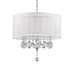 19' Tall Ceiling Lamp 'Moiselle', Silver and Crystal Accents, Silvery Shade Default -DTYStore