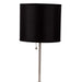19' Tall Metal Table Lamp with Silver finish, Black Shade Default -DTYStore