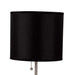 19' Tall Metal Table Lamp with Silver finish, Black Shade Default -DTYStore