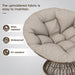 41.5" Ergonomic Wicker Chair with Cloud Thick Density Fabric Cushion,3-proof Cover,High Capacity Iron Frame,Fluid 360 Degree Swivel for Reading,Living Room, Bedroom,Lounge,Brown Base,2 Colors - DTYStore