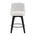 007-25' Swivel Bar Stools Set of 2-Modern Counter Height Stools with Linen Upholstery&Button Tufted Back, Solid Wood Frame Barstools for Kitchen Island, Breakfast Bar or Home Pub, Easy Assembly White - DTYStore