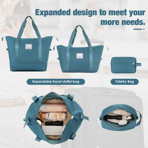 Softside Luggage Expandable 3 Piece Set Suitcase with Duffel Bag Upright Spinner Softshell Lightweight Luggage Travel Set - Image 5