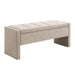 Modern Bed End Bench with Storage,Upholstered Large Foot Rest Stool, Comfy Window Vanity Bench for Living Room,Bedroom,Dorm,Coffee Table,Linen Grey Brown - DTYStore