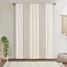 1PC 50x108' Cotton Printed Curtain Panel with Chenille Stripe and Lining Default -DTYStore