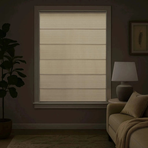 1PC Cordless Roman Blind Galen Matte fabric Light-Filtering Window Shade Ivory -DTYStore