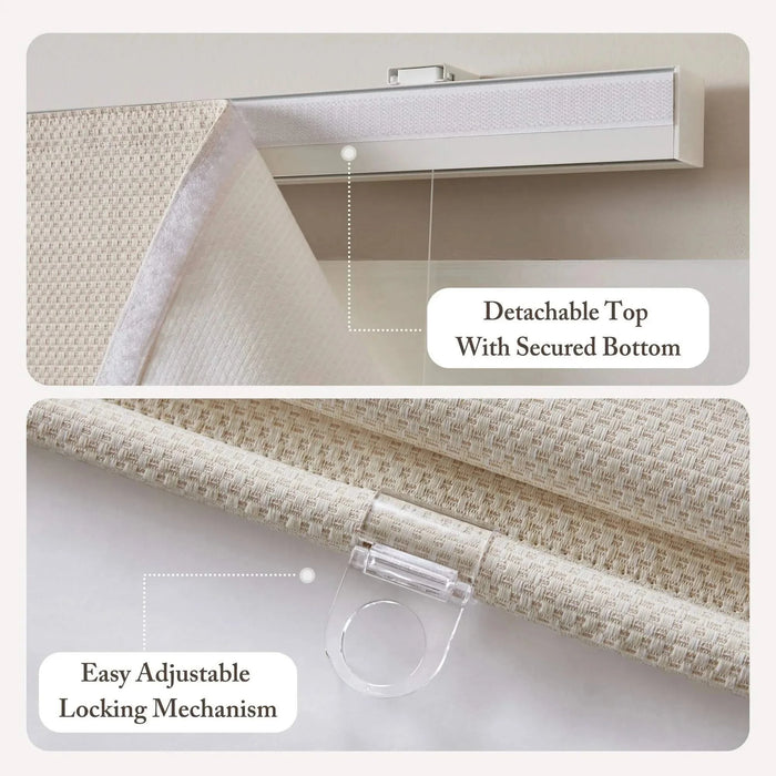 1PC Cordless Roman Blind Galen Matte fabric Light-Filtering Window Shade Ivory -DTYStore