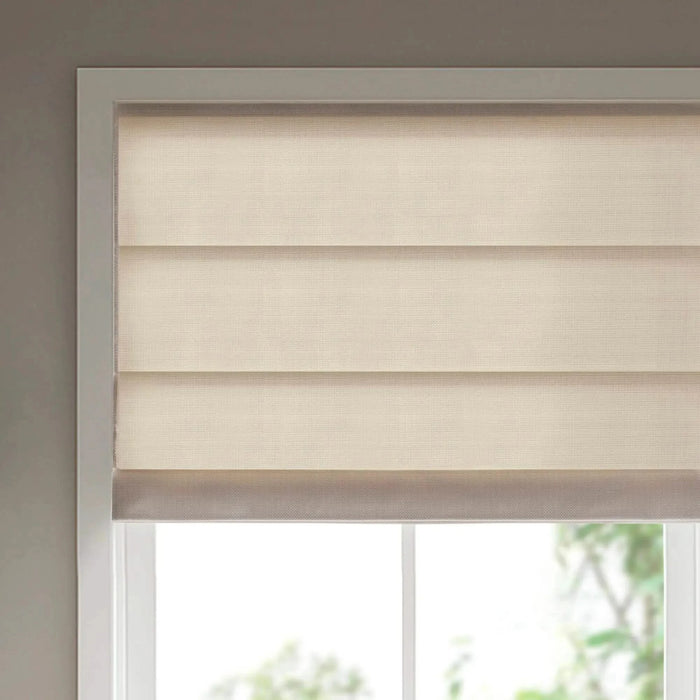 1PC Cordless Roman Blind Galen Matte fabric Light-Filtering Window Shade Ivory -DTYStore