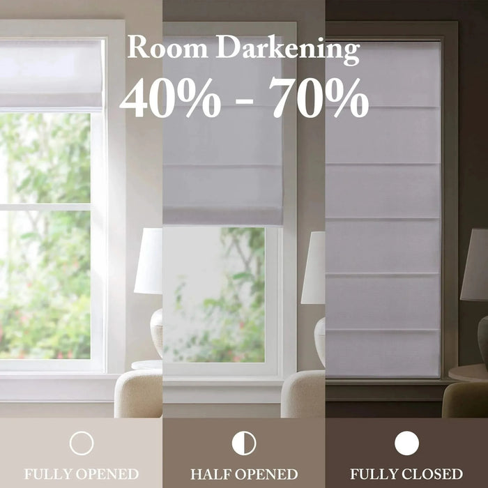 1PC Cordless Roman Blind Galen Matte fabric Light-Filtering Window Shade White -DTYStore