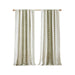 1 PCS 50x84' Cotton Printed Curtain Panel with Chenille Stripe and Lining Green Default -DTYStore