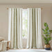 1 PCS 50x95' Cotton Printed Curtain Panel with Chenille Stripe and Lining Green Default -DTYStore