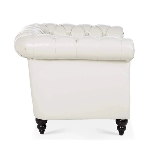 1 Seater Sofa For Living Room — Compact Comfortable Upholstered Lounge Chair White -DTYStore