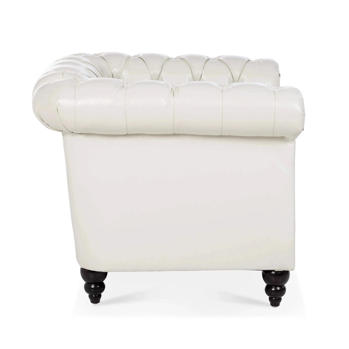 1 Seater Sofa For Living Room — Compact Comfortable Upholstered Lounge Chair White -DTYStore