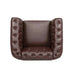 1 Seater Sofa For Living Room — Compact Comfortable Upholstered Lounge Chair Dark Brown -DTYStore