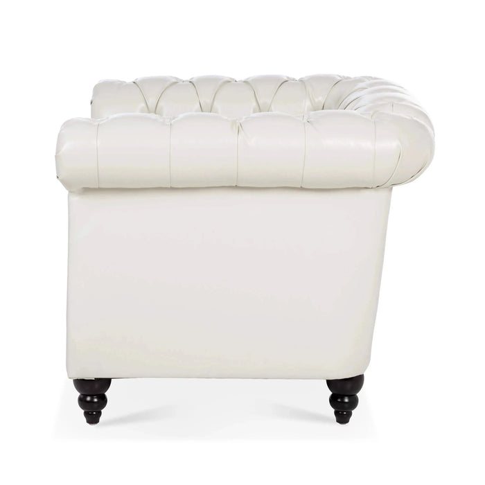 1 Seater Sofa For Living Room — Compact Comfortable Upholstered Lounge Chair White -DTYStore