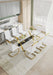 1 table and 8 chairs. Modern, simple and luxurious tempered glass rectangular dining table and desk with 8 white PU gold plated leg chairs 79''x39''x30'' Default -DTYStore
