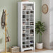 Stylish Design 30 Shoe Cubby Console, Contemporary Shoe Cabinet with Multiple Storage Capacity, Free Standing Tall Cabinet with Versatile Use for Hallway, Bedroom, White - DTYStore