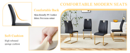 Black PU Dining Chair Set.Uniquely designed black dining chairs. PU material, paired with gold metal chair legs. Suitable for offices, restaurants, kitchens, conference rooms, etc.(Set of 4) - DTYStore