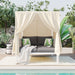 U_Style Outdoor Patio Sunbed with Curtains, High Comfort, Suitable for Multiple Scenarios - DTYStore