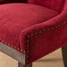 Furniture,Ultra Side Dining Chair,Thickened fabric chairs with neutrally toned solid wood legs,Bronze nail head,Set of 2,Wine Red,Burgundy,SW1807WR - DTYStore