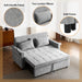 56.9" Loveseat Sofa Pull-out Sofa Bed Sleeper Sofa with a Reversible Backrest Cushion, Side Pockets, Two USB Ports and a Phone Holder for Living Room, Grey - DTYStore