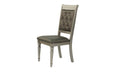 Luxury Silver Accent Tufted Upholstered Chairs Set of 2 Dining Side Chairs - DTYStore