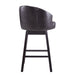 33.25' Swivel Counter Stools Set of 2, Upholstered Counter Height Bar Stools with Solid Rubber Wood Frame, Backrest, Footrest, Armless Barstools for Home Bar, Kitchen Counter, Dark Brown - DTYStore