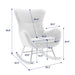 Velvet Fabric Padded Seat Rocking Chair with High Backrest and Armrests - DTYStore