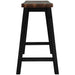 Farmhouse Rustic 2-piece Counter Height Wood Kitchen Dining Stools for Small Places, Walnut+Black - DTYStore