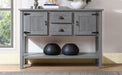 48'' Solid Wood Sideboard Console Table with 2 Drawers and Cabinets and Bottom Shelf, Retro Style Storage Dining Buffet Server Cabinet for Living Room Kitchen Dining Room(Antique Gray) - DTYStore