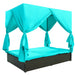 U_STYLE Outdoor Patio Wicker Sunbed Daybed with Cushions, Adjustable Seats - DTYStore