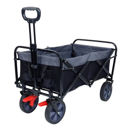 150L Collapsible Wagon Cart Foldable, Utility Garden Wagon with 360lbs Weight Capacity, Heavy Duty Portable Sport Wagon with Wheels for Outdoor, Grocery, Shopping - Image 4
