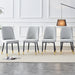 Modern dining chairs are equipped with light gray PU artificial leather backrest cushions and black metal legs, suitable for restaurants,kitchens,and bedrooms.Set of 4pieces (light gray+PU)W1151118943 - DTYStore