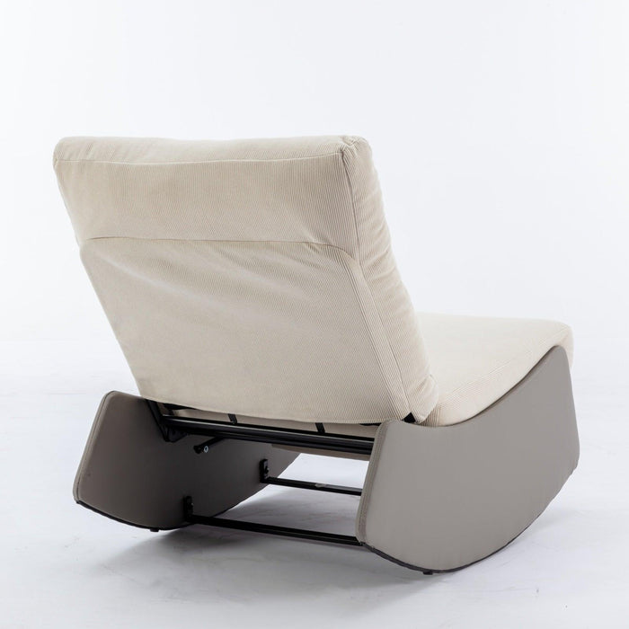Modern Rocking Chair Recliner, Comfy Rocker Nursery Chair with Footrest, Accent Reading Chair, Upholstered Lounge Chair for Relaxing, Resting,Soft Padded Rocker for Indoor Living Room Bedroom,Gray - DTYStore