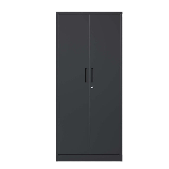72"H Metal Garage Storage Cabinet, Black Tool Steel Locking Cabinet with Doors and 4 Shelves, Tall Cabinets for Garage Storage Systems Lockable File Cabinet for Home Office, Classroom/Pantry - DTYStore