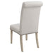 Beige and Pine Upholstered Parsons Dining Chair (Set of 2) - DTYStore