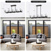 Chandelier for Dining Room, 10-Light Black Farmhouse Linear Pendant Light Fixture, Modern Crystal Hanging Lighting Chandelier for Kitchen Island, Bar, Long Table, G9 Bulb(10*G9*MAX 40W) - DTYStore