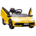 Lamborghini Aventador Licensed Kids Ride on Car with Scissor Doors, Easy Transport, 12V Electric Car for Kids with Remote Control, Suspension System, Horn, Music, Lights, Yellow - DTYStore