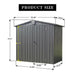 Outdoor Storage Shed 6.5'x 4.2', Metal Garden Shed for Bike, Trash Can, Tools, Lawn Mowers,Galvanized Steel Outdoor Storage Cabinet with Lockable Door for Backyard, Patio, Lawn (6.5x4.2ft, Black) - DTYStore