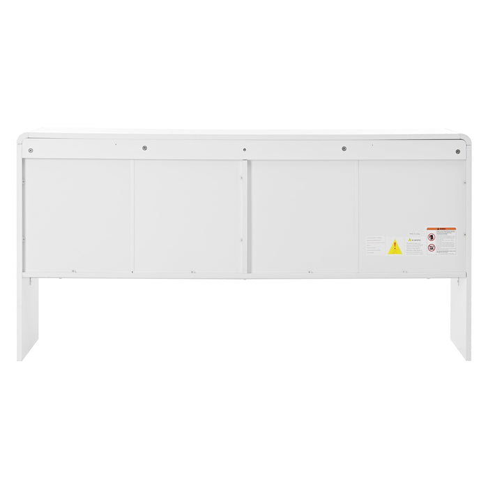Minimalist Style 60"L Large Storage Space Sideboard with 4 Doors and Rebound Device for Living Room and Entryway