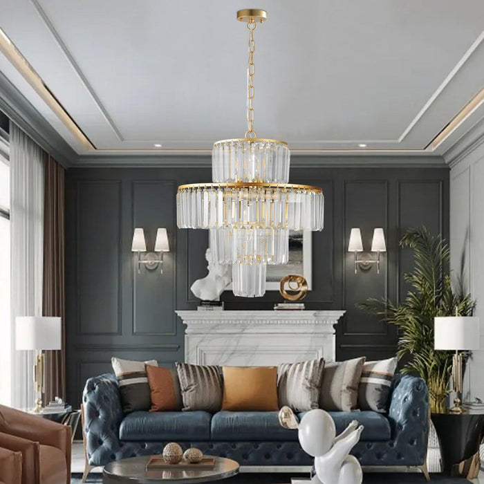 Crystal Chandelier Modern Chandeliers Lights Fixture Hanging Pendant Light Fixture for Dining Room Bedroom Living Room Dia 19.7 Inch - DTYStore