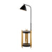 Luxury Shelves Floor Lamp for Living Room with Metal Lampshade, Standing Lamp Tall Industrial Floor Lamp Reading for Bedroom, Office (E26 No Included Bulb) -Matte Gold+Matte Black