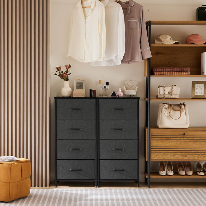 Drawers Dresser Chest of Drawers,Metal Frame and Wood Top,4bc,Gray - DTYStore