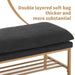 End of Bed Bench with Shelf, Linen Upholstered Storage Shoe Bench, Modern Bedroom Bench with Metal Legs for Living Room, Entryway, Dining Room, 300 LB, Linen Color(Black) - DTYStore