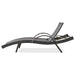 80'' Outdoor Wicker Chaise Lounge Chairs Set of 2, Patio Rattan Reclining Chair Pull-out Side Table Adjustable Backrest Ergonomic Wave Design Pool Sunbathing Recliners, Dark Brown - DTYStore