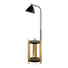 Luxury Shelves Floor Lamp for Living Room with Metal Lampshade, Standing Lamp Tall Industrial Floor Lamp Reading for Bedroom, Office (E26 No Included Bulb) -Matte Gold+Matte Black
