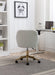 Modern Teddy Fabric Material Adjustable Height 360 Revolving Home Office Chair With Gold Metal Legs And Universal Wheel For Indoor,White - DTYStore