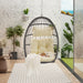 Outdoor Garden Rattan Egg Swing Chair Hanging Chair Wood - DTYStore